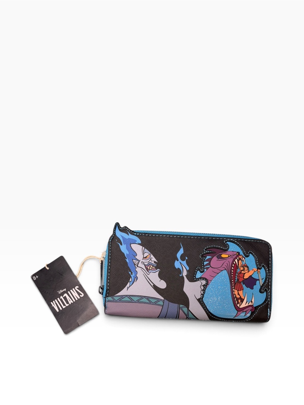Disney Villains Loungefly Hercules Hades Zip Around Long Wallet Glitter